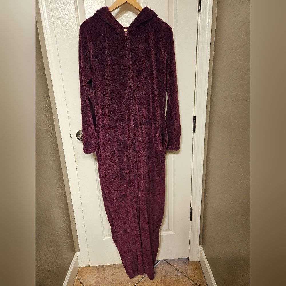 Purple Dinosaur Pajamas Fuzzy Footless One Piece Large
